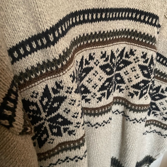 Van Heusen Beige and Black Snowflake Sweater - Picture 2 of 4